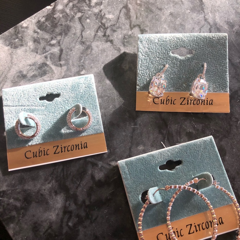 Cubic Zirconia earrings (can be free w purchase!)
